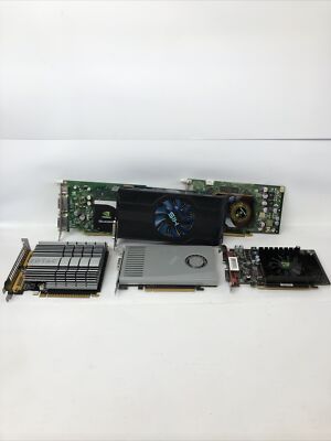 Lot of 6 various NVIDIA QUADRO & XFX AMD RADEON Video Graphics Cards - Tested