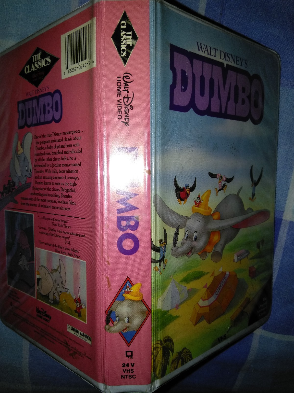 VERY RARE DISNEY VHS DUMBO BLACK DIAMOND CLASSIC WHITE CAM EARLY RELEASE-24V