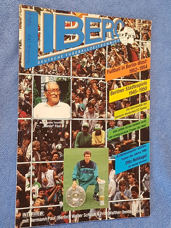 Libero - Deutsche FußBall-Zeitschrift Nr. 4/89 Top-Zustand, RaritäT