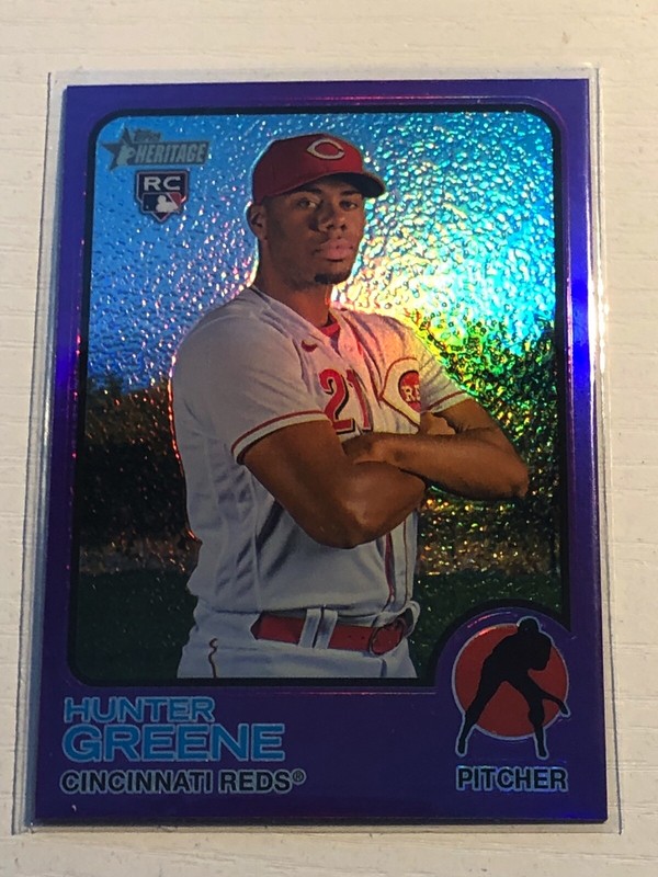 2022 Heritage High Number Purple Chrome Refractor Hunter Greene