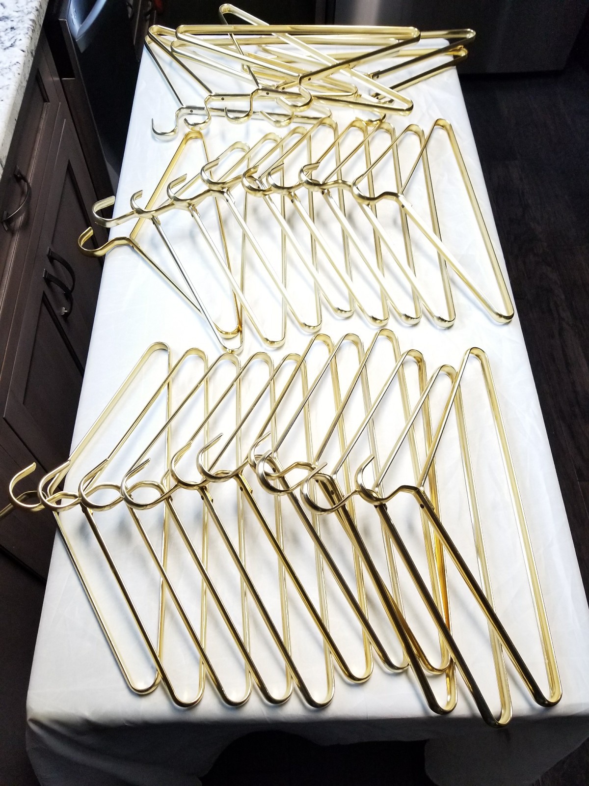 27 VINTAGE BRASS COAT CLOTHES HANGERS WIDE THICK HIGH QUALITY DURABLE STURDY