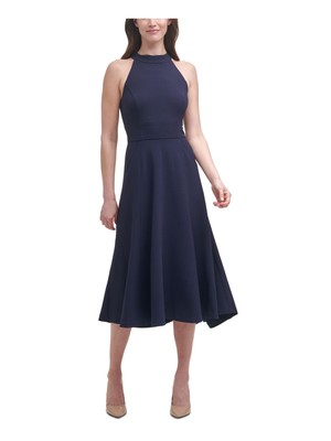 

Женское темно-синее креповое платье миди без рукавов HARPER ROSE с расклешенным силуэтом, Navy