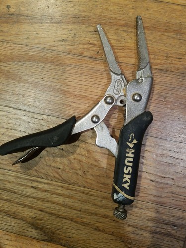 HUSKY 6.5 in. Long Nose Straight Jaw Locking Pliers - Vise Grip - NEW & FAST