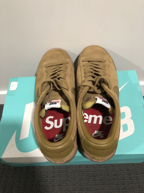 nike sb blazer low gt supreme golden beige