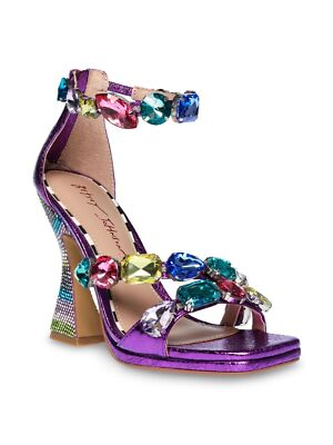 

BETSEY JOHNSON Женские фиолетовые босоножки на расклешенном каблуке с квадратным носком Lillie, размер 6,5 м, Фиолетовый, LILL01S5