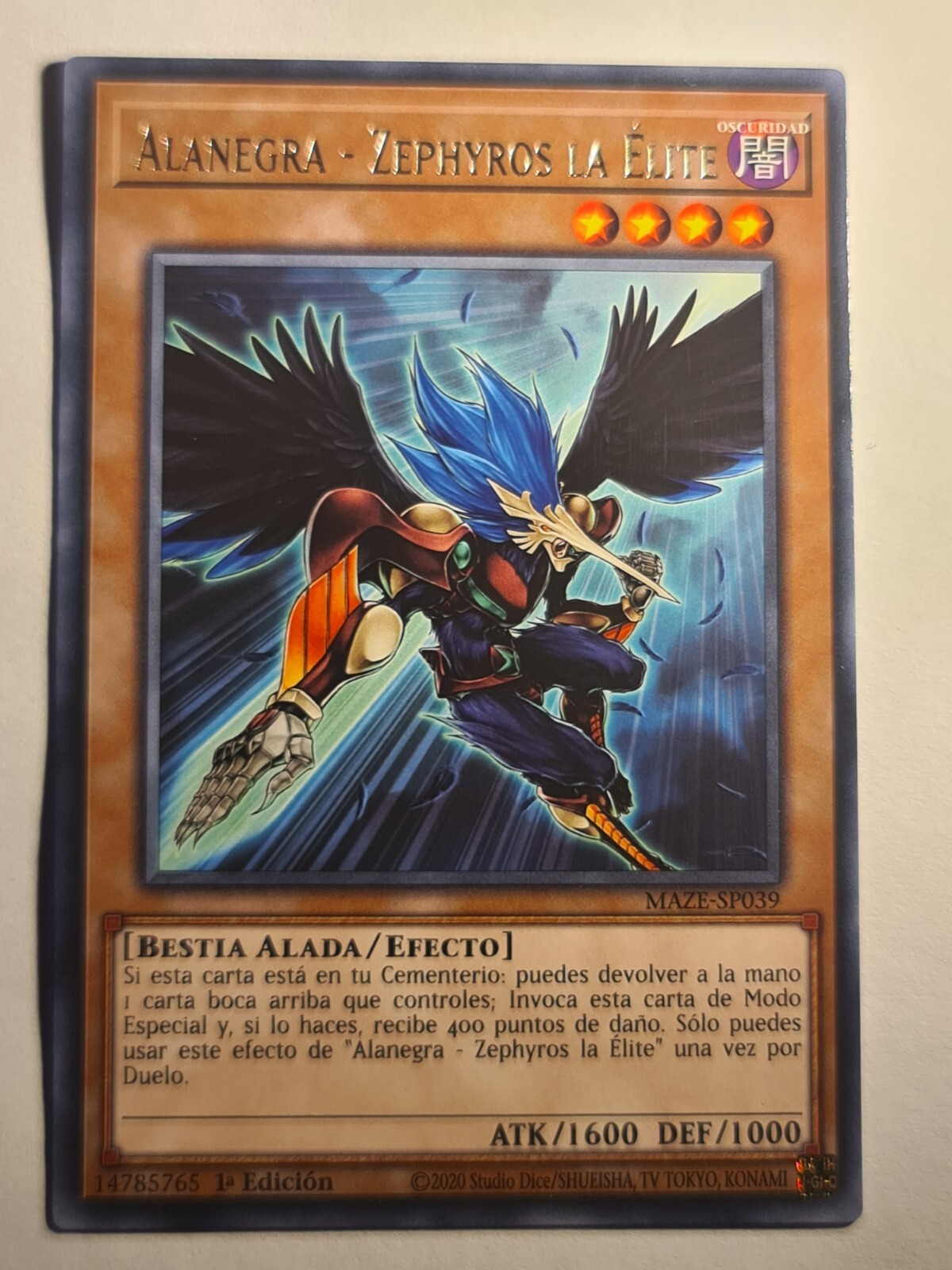Blackwing - Zephyros the Elite○YUGIOH○MAZE○RARE○SPANISH