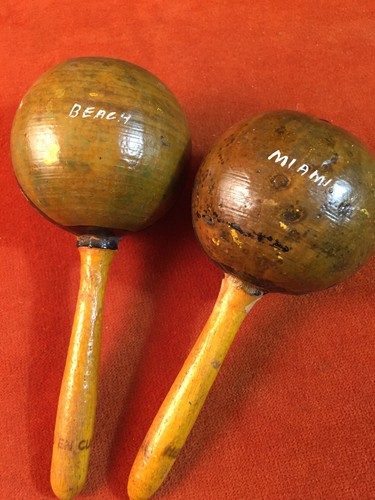 Vintage Solis Hand Painted Miami Beach Maracas