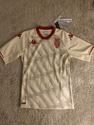 Size XS Kappa AS Monaco FC Soccer Jersey Beige Dark Red 381C1QW ASM A08 Kombat