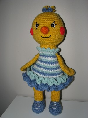 Handmade Crochet Doll 14'' Amigurumi CHICK SHEEP  OOAK Easter Gift