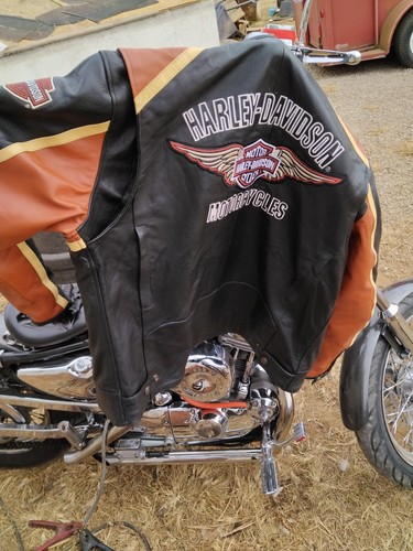 ジャケット・アウター Harley Davidson Orange Leather Jacket Harley Davidson Women WHIRLWIND Leather Jacket XL Racing
