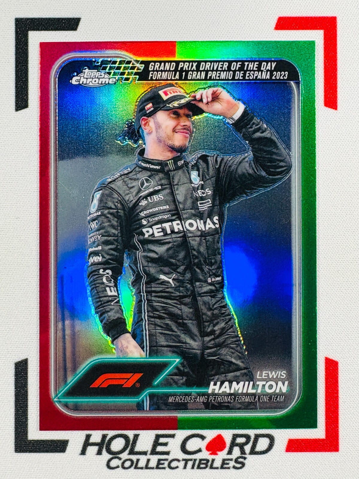 LEWIS HAMILTON 2024 Topps Chrome Formula 1 F1 #165 Green Red