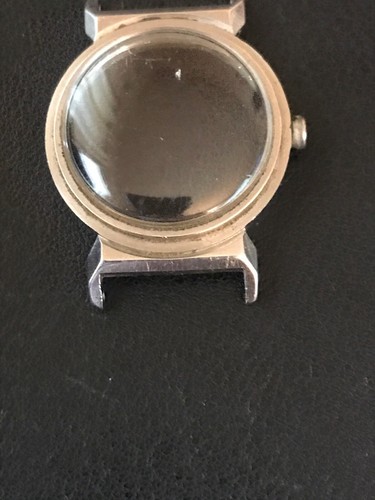 Vintage Mens Movado Military Watch Steel For Parts Or Repair