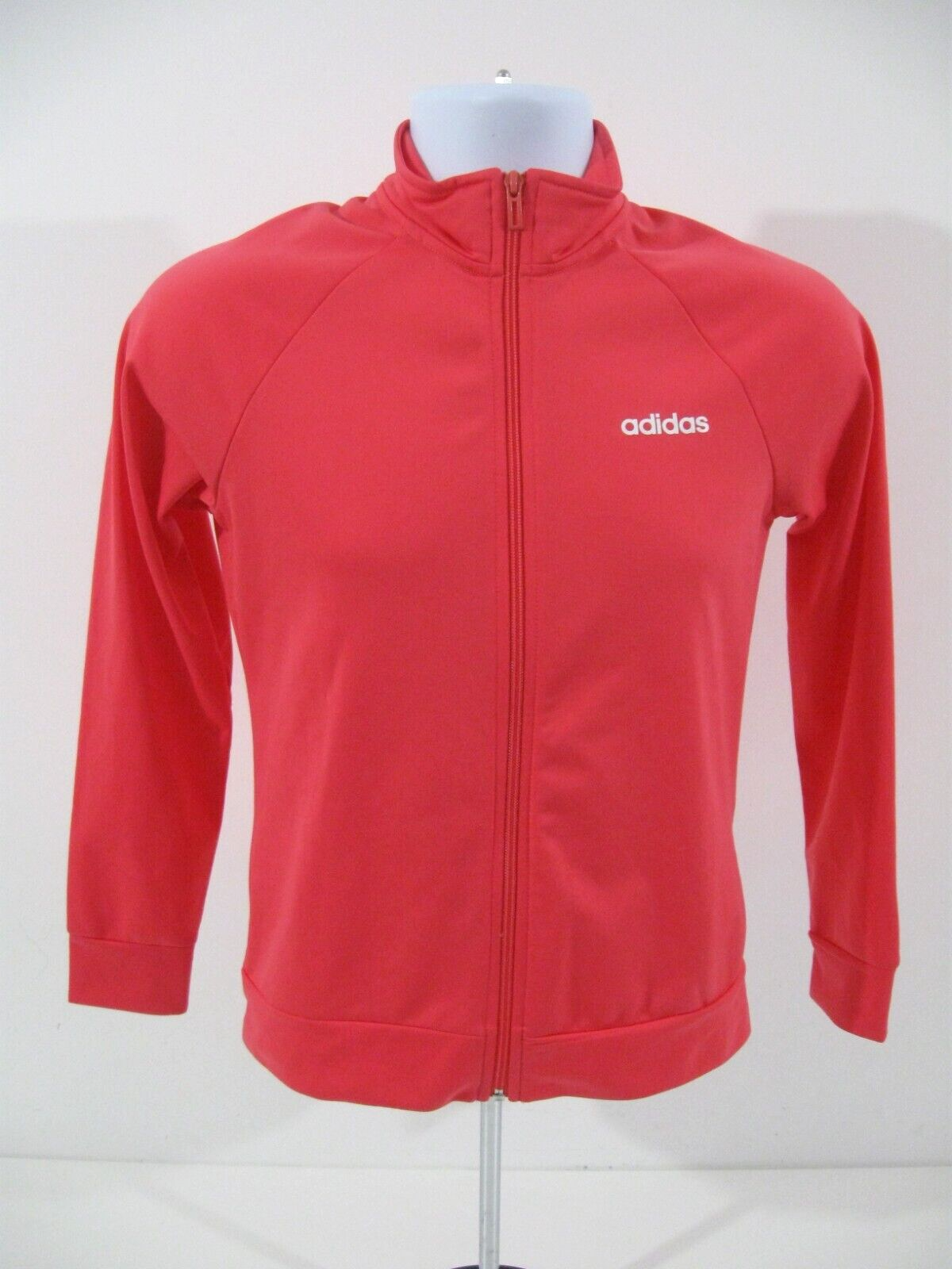 Adidas Tracksuit Jacket Girls 13-14 Years Pink Full Zip LongSleeve Pockets Youth