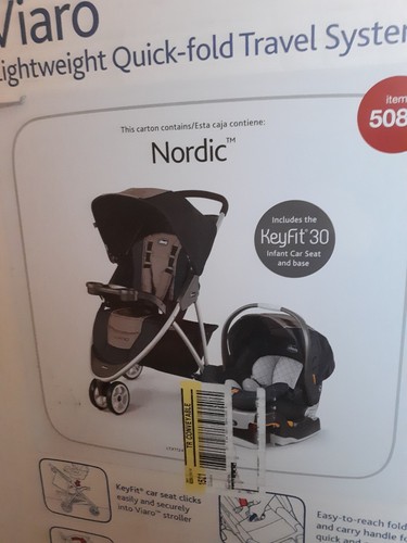 Chicco Viaro Travel System Stroller w/  Car Seat in Nordic NEW