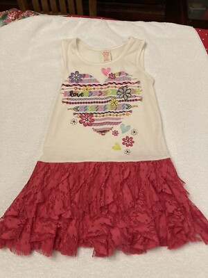 Faded Glory Girls Dress with Ruffle bottom Size L 10/12