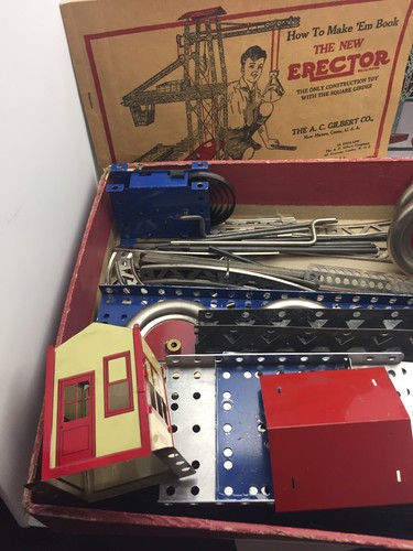 Erector SET 1938 antique Toy Built 100 Toys In One A.C Gilbert W Manual