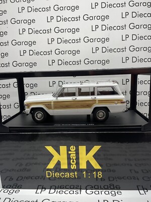 KK Scale 1989 Jeep Grand Wagoneer Woody 1:18 Diecast Model NEW White Wood Sides