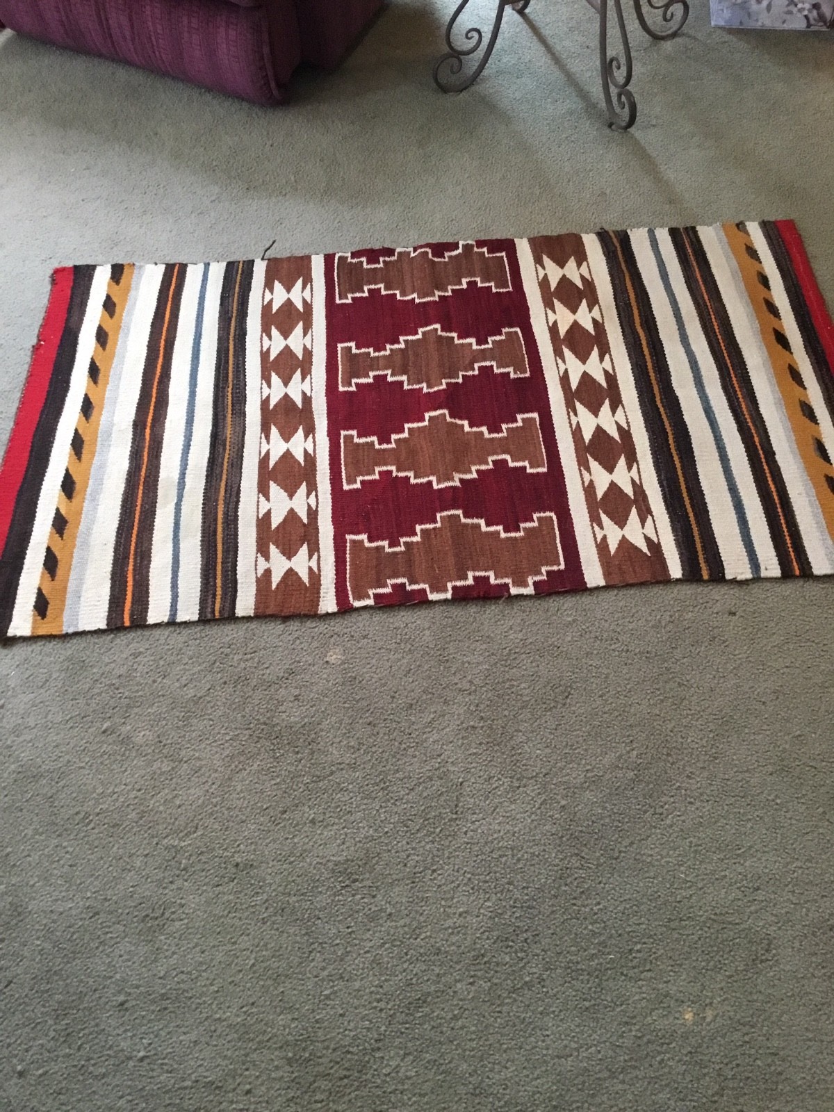 Brilliant vintage Native American Indian rug or blanket