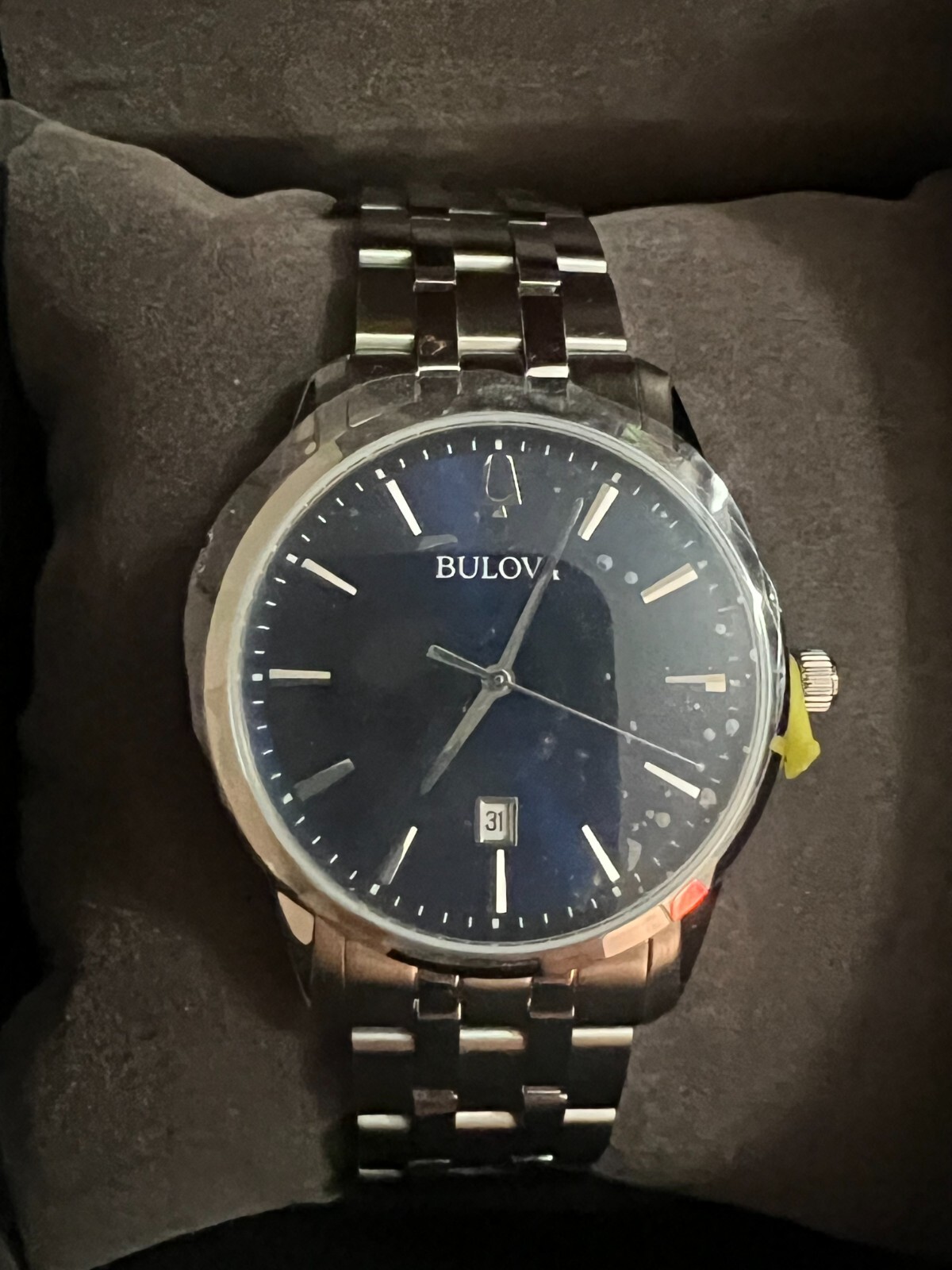 Pre-owned Bulova $325 Mrp|  96b338 Men's Sutton Stainless Steel Bracelet Watch