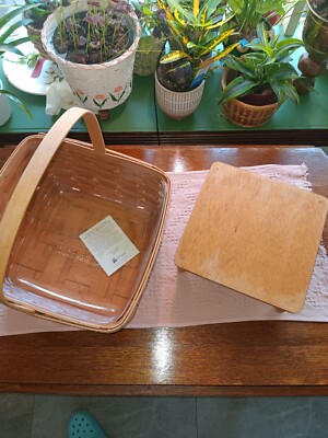 Longaberger Cake Basket & Protector & Riser PICNIC PIES BAKE TAILGATE TOTE 1992