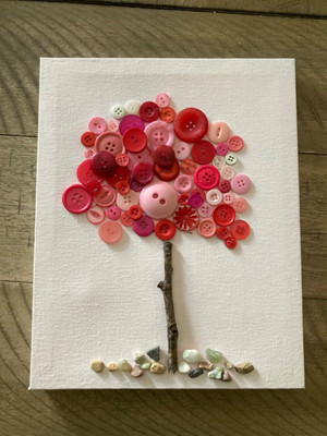 Handcrafted mixed media art on canvas