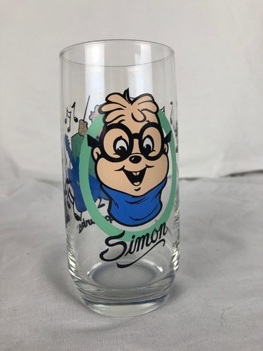 1985 Hardee's The Chipmunks Simon Limited Collector Series Glass 16 fl oz 6 Tall