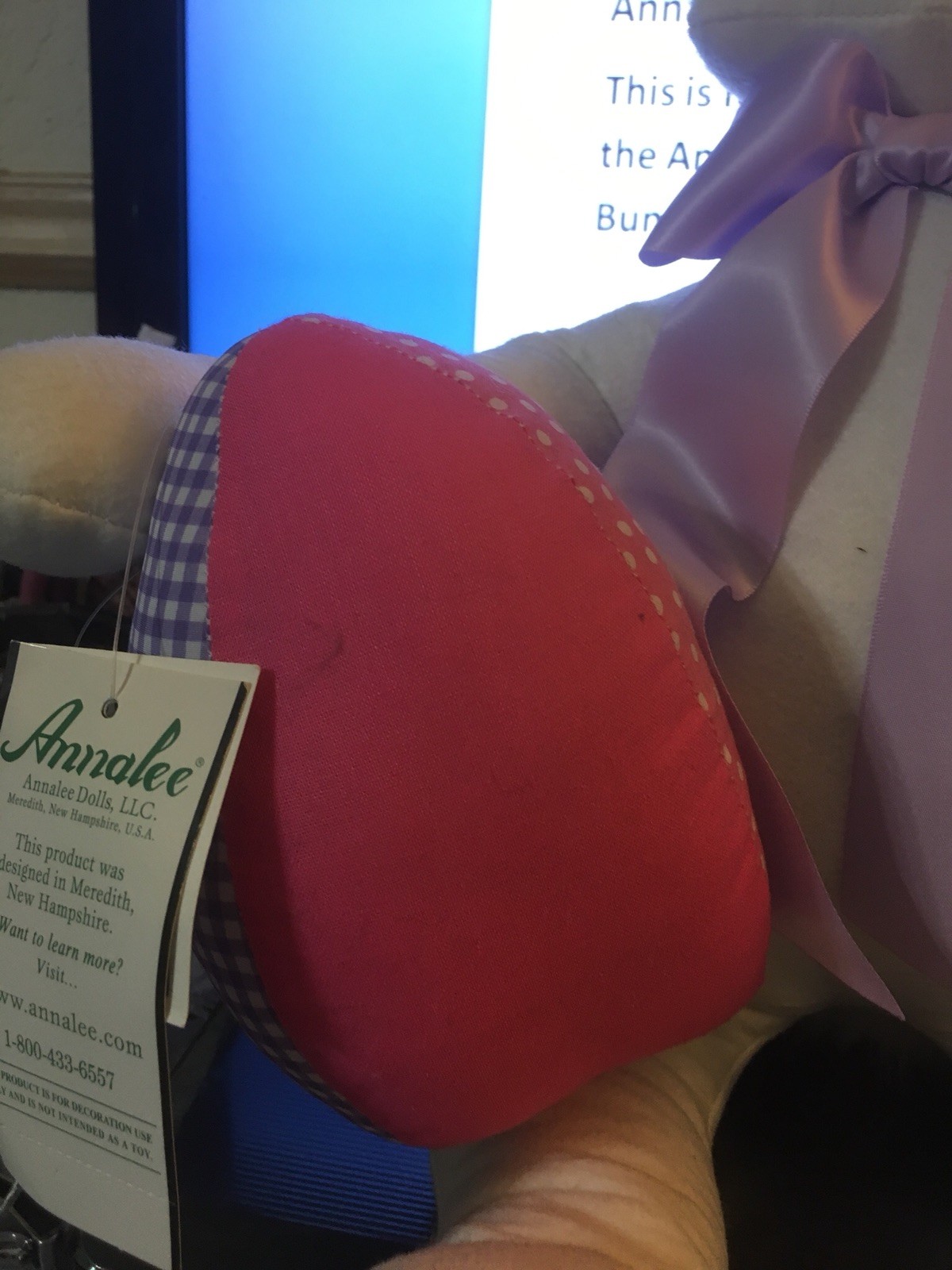 Annalee stuff Easter Bunny with egg 18in.