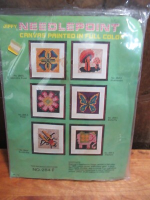 Vintage - Vogart Jiffy Needlepoint Beginners 284 F-  Bumble Bee Cross Stitch