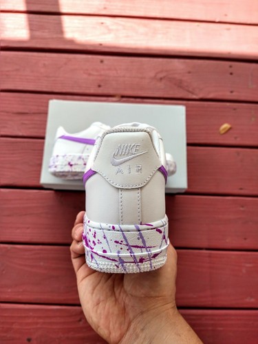 Pre-owned Nike Air Force 1 Womens White Custom Multi Size Af1 Purple Lilac