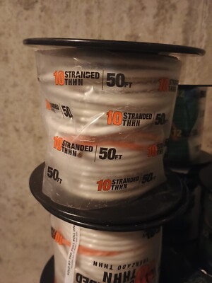 Southwire 50 Feet 10 Stranded THHN WHITE