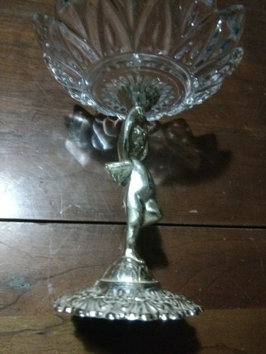 Vintage pedestal Candy Dish Soap Dish Compote Glass with Angle 6 1/2