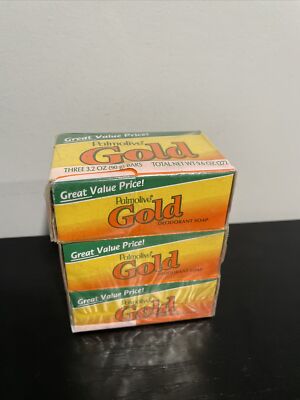Palmolive Gold Deodorant Soap 3 Pack 3.2 Oz Each - Total 9.6 Oz - New Old Stock