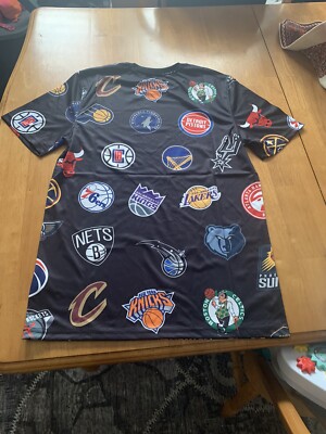 Men's NBA Team Logo Shirt Lakers Knicks Spurs Celtics 76ers Cavaliers Bulls + M