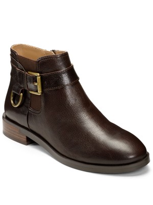 

AEROSOLES MARTHA STEWART Женские коричневые кожаные ботильоны Susan на наборном каблуке 9,5, Коричневый, SUSAN