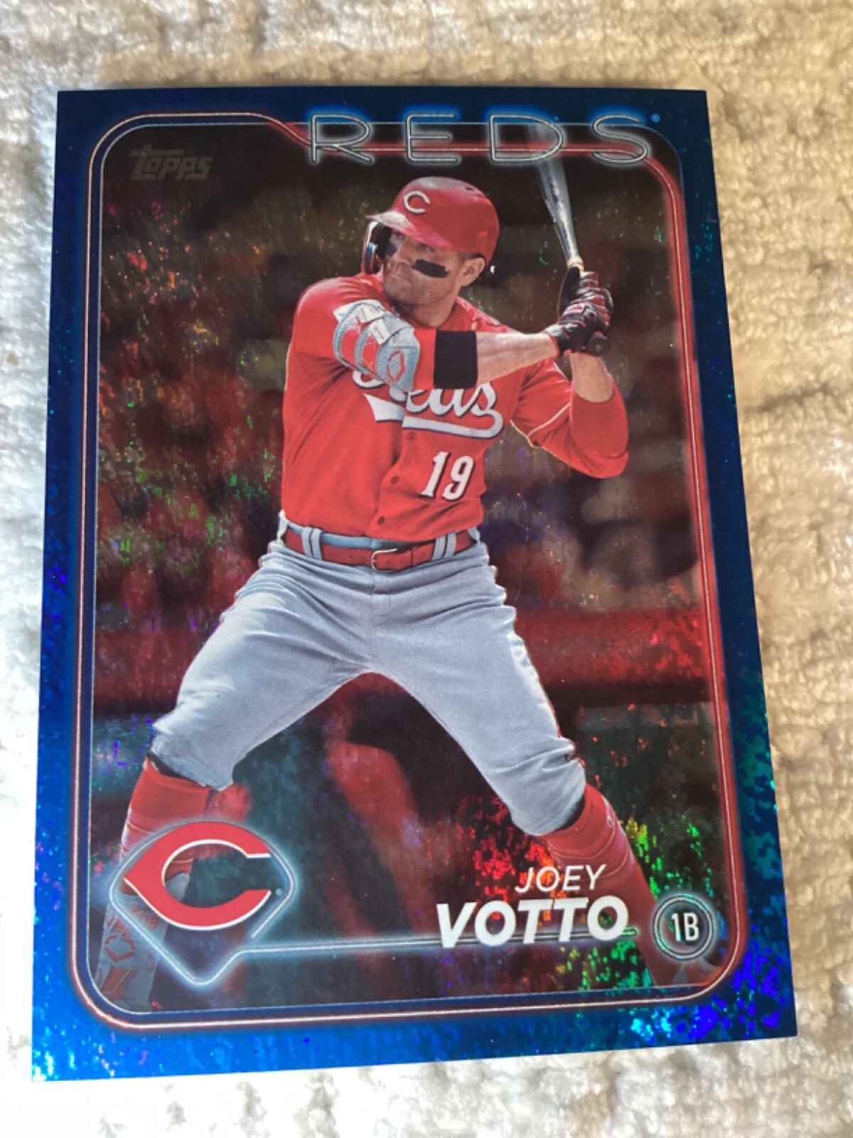 バカラ　No. 1 2024 Topps Series 1 Joey Votto Blue Foilboard /999 Shimmer
