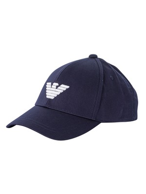 Emporio Armani Men's Eagle Embroidery Baseball Cap, Blue