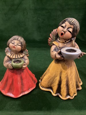 Lot 2 Vintage Thun Bolzano Bozen Angel Candle Holder Figurines 1 Musical NICE!