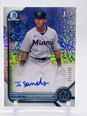 2022 Bowman Chrome #CPA-JSZ Speckle Refractor /299 - JUNIOR SANCHEZ 1st Bowman