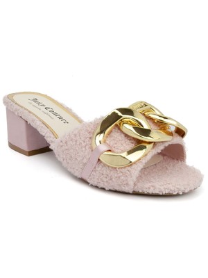 

JUICY COUTURE Женские розовые босоножки без шнуровки на каблуке Zumi с цепочкой и цепочкой, 8 м, Розовый, JC-ZUMI