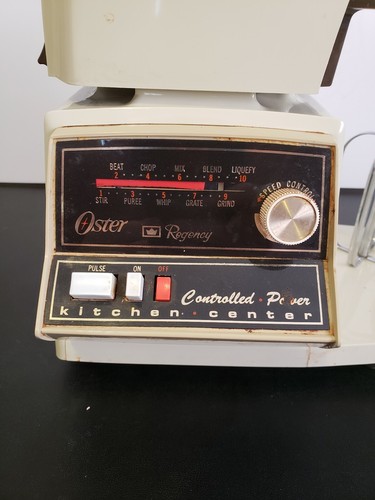 Vintage Yellow 10 Speed Oster Regency Kitchen Center Blender/Mixer Works 100%