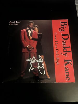 BIG DADDY KANE SIGNED CAUSE I CAN DO IT 12'' SINGLE RECORD VINYL BECKETT BAS COA