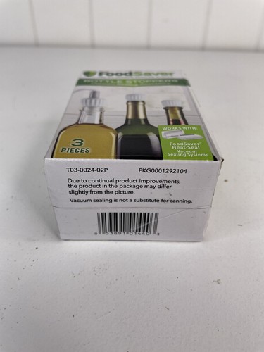 FoodSaver Bottle Stoppers, 3 Pack For FoodSaver Heat-Seal System
