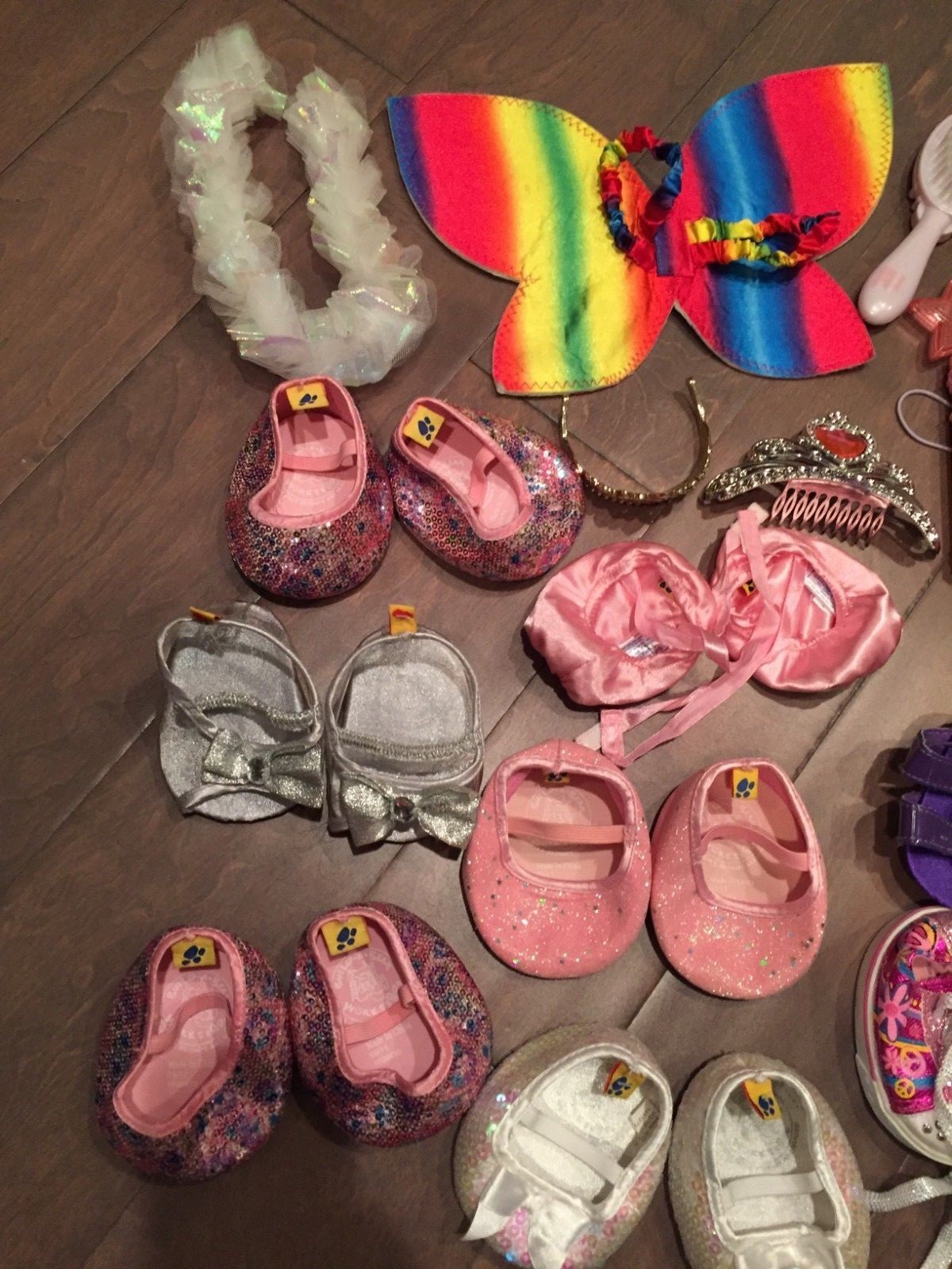 Build A Bear Clothing 8pr shoes and Accessories (wigs, wands, etc) - EUC