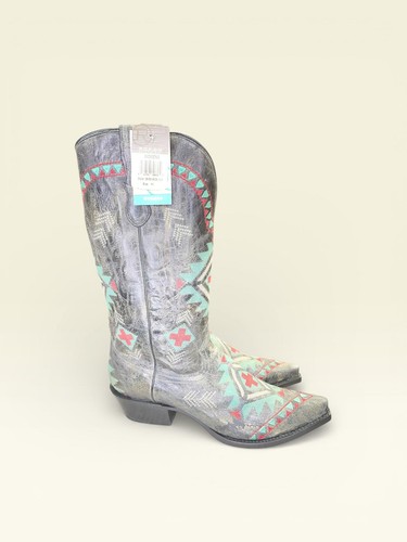 Roper Women Western Boot 09-021-8126-1428 Mai Snip Wonder Waxy Black Size 11 M