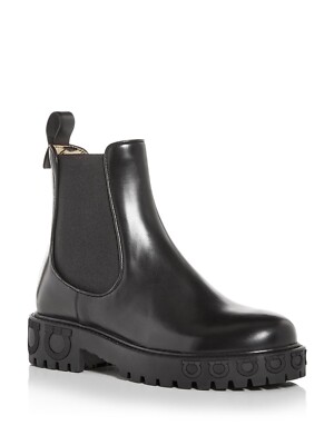 

SALVATORE FERRAGAMO Женские черные кожаные ботильоны Varsi на платформе 1 дюйм, Черный, 741326