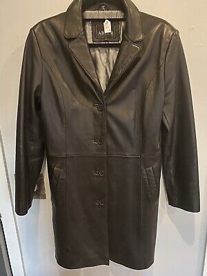 Adler Collection Leather Coat, Black Sz M.