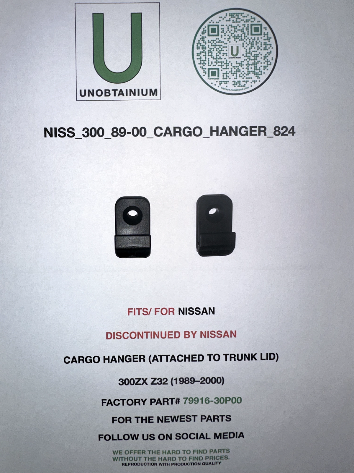 FITS/ FOR NISSAN 300ZX Z32 (1989-2000) REAR GARGO HANGER PART