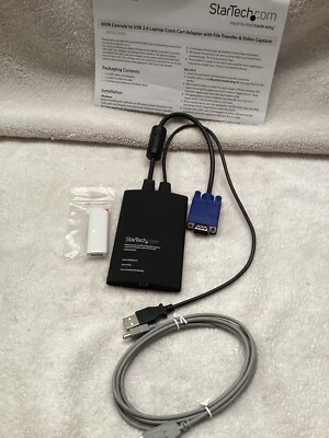 KVM Console to USB 2.0 Laptop Crash Cart Adapter With File Transfer & video capt