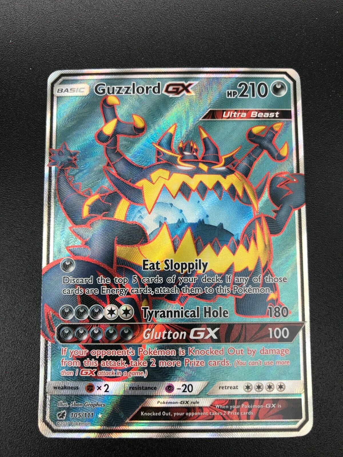 Guzzlord GX FULL ART ULTRA RARE 105/111 SM Crimson Invasion Guzzlord GX FULL ART ULTRA RARE 105/111 SM Crimson Invasion
