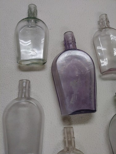 LOT vintage antique old glass coffin whiskey bottle bottles collection pre 1890